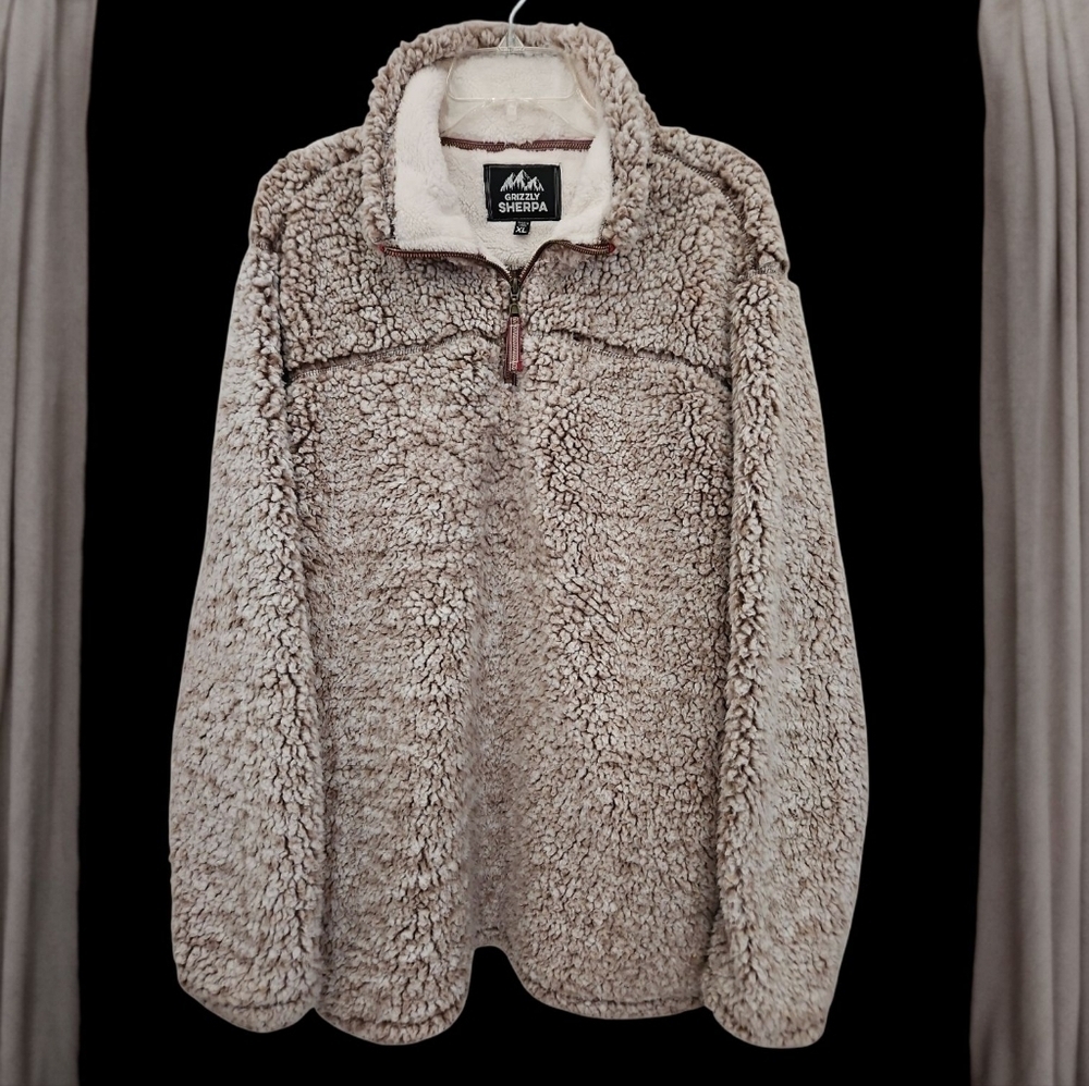 GRIZZLY SHERPA PULLOVER GRAY BROWN SZ XL
